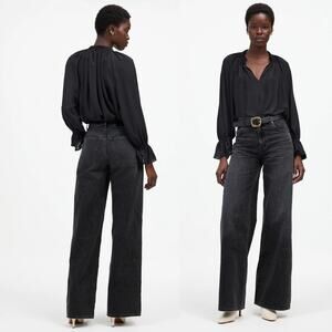 NEW Madewell Superwide-Leg Jeans kingswood Black Wash Size 28 Minimalist